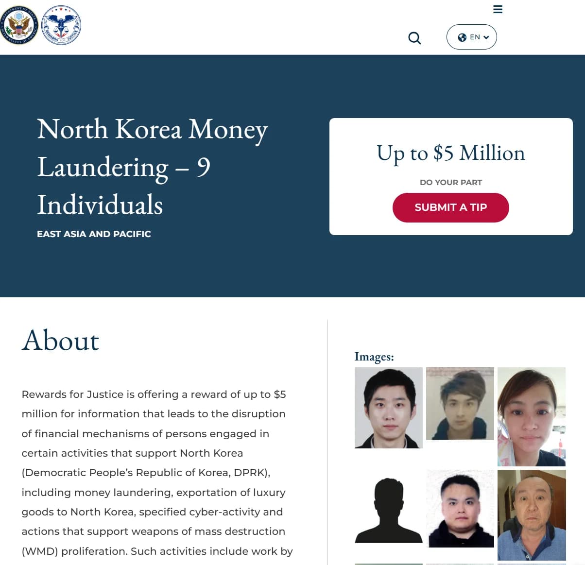 "미국인 80명 신원 도용, 100곳 위장취업"…미 국무부, 북한 돈세탁 연루 9명 현상수배
